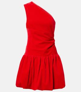 Хлопковое мини-платье с одним плечом Patou, красный