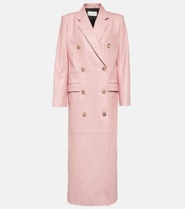 Двубортное кожаное пальто Magda Butrym, розовый