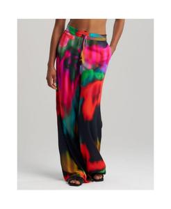 Женские брюки FLORAL MIRAGE из вискозы с цветочным принтом и кисточкой Natori, Black/multi