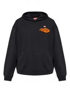 Толстовка с принтом и капюшоном DIESEL, черный