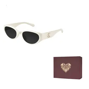 Calvin Klein Овальные солнцезащитные очки унисекс, Cat Eye Beige