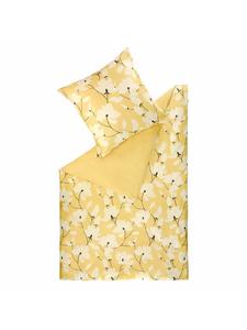 Schöner Wohnen Kollektion Атласное постельное белье FLEUR желтого цвета