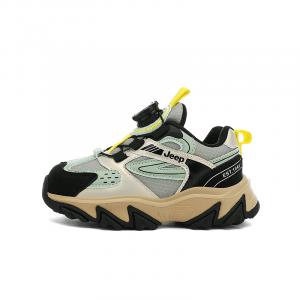 Jeep Беговые кроссовки Running Collection Cushioning Breathable Low top черно-зеленые для детей