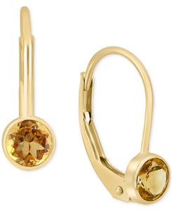 Серьги-подвески EFFY с гранатами (общий вес 0,5 карата) в оправе из 14-каратного золота (также доступны варианты с перидотом, голубым топазом, цитрином и аметистом) EFFY Collection, Citrine