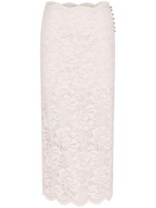 Rabanne кружевная юбка миди, белый