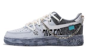 Кроссовки Nike Air Force 1 Skateboard Shoes Men Low-Top Gray Black