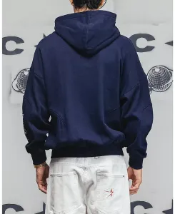 Мужская толстовка с капюшоном Legacy на молнии с панелями CARRE, синий