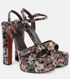 Анжела Рашель ламе платформенные сандалии Missoni, коричневый