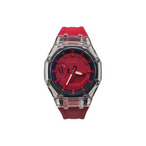 Часы Casio G-Shock Analog-Digital 2100 Series, арт. GA-2100-1A1, красный/прозрачный/красно-черный