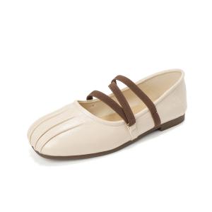 Туфли Мэри Джейн женские QITUMAUL, Apricot[Heel Height 1.5Cm]