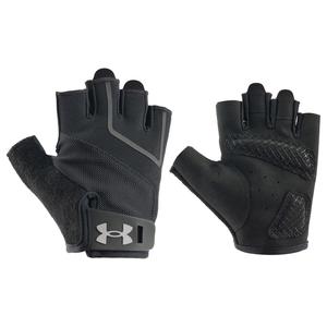 Фитнес-перчатки защитные устойчивые к истиранию с защитой ладони нескользящие дышащие для женщин и мужчин Under Armour, черный