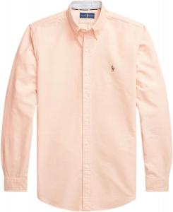 POLO RALPH LAUREN Мужская классическая клетчатая оксфордская рабочая рубашка с длинным рукавом, Ralph Lauren Orange.