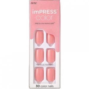 Набор гелевых ногтей Impress Color «Красивый розовый» с технологией Purefit — включает в себя мини-пилку для обработки кутикулы Prep Pad и 30 накладных ногтей, Kiss