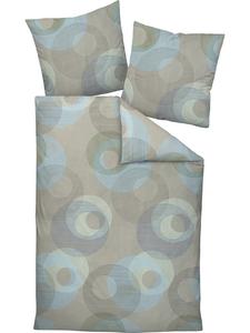 Тонкое фланелевое постельное белье зеленого цвета Janine, 155 x 220 + 80 x 80 см