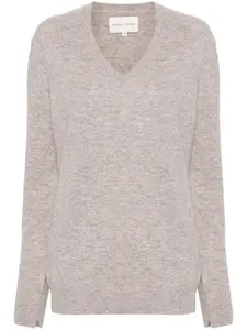 Кашемировый джемпер Serafini с V-образным вырезом Loulou De Saison, бежевый