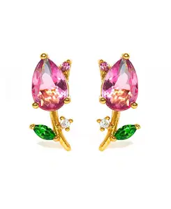 Позолоченные хрустальные тюльпаны-гвоздики Girls Crew, gold