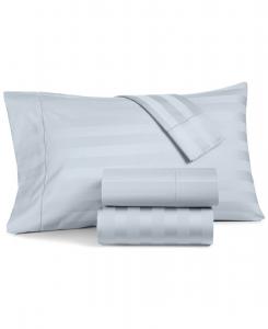 Комплект постельного белья из 4 предметов, размер Queen, полосатый, плотность ткани 550 нитей, 100% хлопок, ширина 4 см Charter Club, цвет Vapor