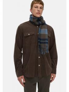 Рубашка с длинными рукавами и накладными карманами темно-коричневого цвета. Camel Active