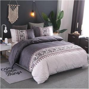 Generic Комплект постельного белья Solid с покрывалом Dark Gray