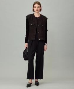 Жилет из перьевой твидовой ткани