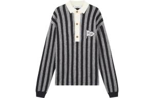 Поло с полосками для комфорта Maison Kitsune, черный