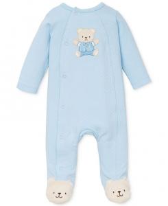 Комбинезон Cute Bear Snap для маленьких мальчиков с закрытыми ногами Little Me, синий