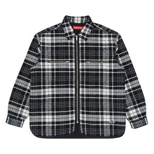 Рубашка Supreme Quilted Flannel Zip Up Shirt, Black