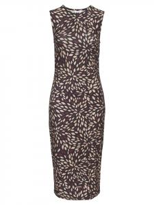 Платье миди черного, коричневого и бежевого цветов LASCANA