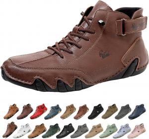 Мужские водонепроницаемые дышащие высокие ботинки-чукка ручной работы, нескользящие, для походов, вождения, кемпинга, легкие босоножки на все сезоны Generic, темно-красный