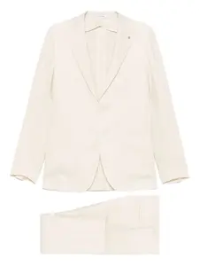 Льняной костюм с двумя пуговицами TAGLIATORE, нейтральный