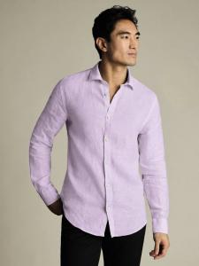 Классическая льняная рубашка Charles Tyrwhitt, Lilac Purple