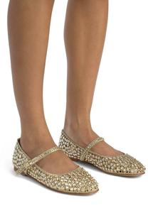 Балетки с ремешком на щиколотке Alma en Pena, золотой