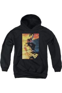 Супермен молодежная огнеупорная толстовка с капюшоном Gildan, черный