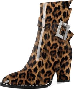 Женские ботильоны Eldof с округлым носком, массивным каблуком, бусинами, осенние короткие ботинки с пряжкой, боковой молнией, каблук 7,5 см