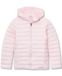 Детская утепленная куртка с капюшоном FeatherFree, складывается в карман Lands' End, розовый