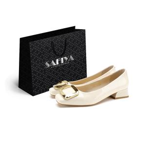 SAFIYA Женские туфли на высоком каблуке бежевого, черного и бордового цвета