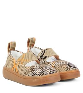 Вязаные балетки Мэри Джейн в клетку Burberry Burberry Kids, Sand Ip Check