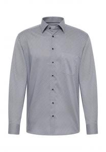 Рубашка из твила с принтом современный крой Eterna, серый