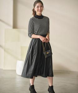 Юбка с легкой сборкой, имитирующая кожу Suite, цвет Black [005]