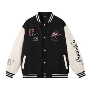 Бейсбольная майка Unisex с бейсбольным воротником, умеренно прямого кроя HUANQIU, черный