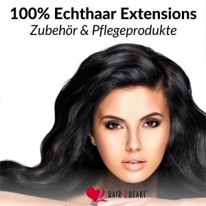 Накладные волосы microring extensions echthaar #2/0 schwarz 0.5g Hair2Heart, 60cm, количество 25 шт.