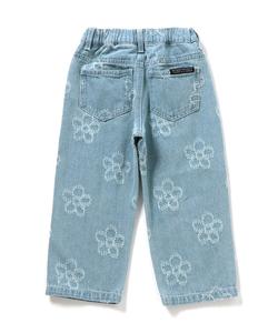 Джинсовые брюки с цветочным принтом, длина 10 дюймов.