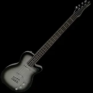 Бас-гитара Silvertone Classic 1444-SVB с корпусом из цельного дерева, 4 струны, серебристый взрыв