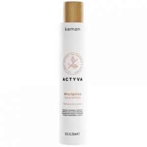 Kemon Actyva Discipline Шампунь увлажняющий и распутывающий для вьющихся волос с гиалуроновой кислотой и миндальным маслом «Шелковый эффект» 250мл