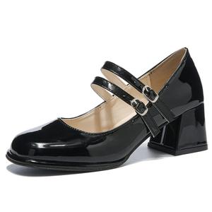 Туфли Мэри Джейн на массивном каблуке Women's Little Red Man, черный