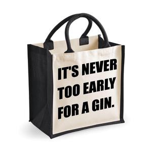 Средняя джутовая сумка Никогда не рано покупать черную сумку для джина 60 SECOND MAKEOVER, черный