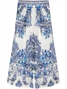 Широкие брюки с принтом Camilla, белый