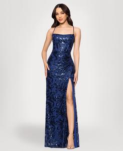 Платье для юниоров с квадратным вырезом и завязками на спине Blondie Nites, Cadet Blue