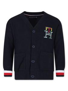 Tommy Hilfiger Junior кардиган с логотипом, синий