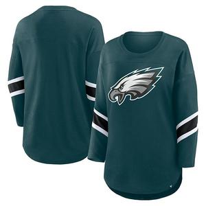 Женская зеленая футболка Philadelphia Eagles Plus Size Redzone с 3/4 рукавом и круглым вырезом Fanatics